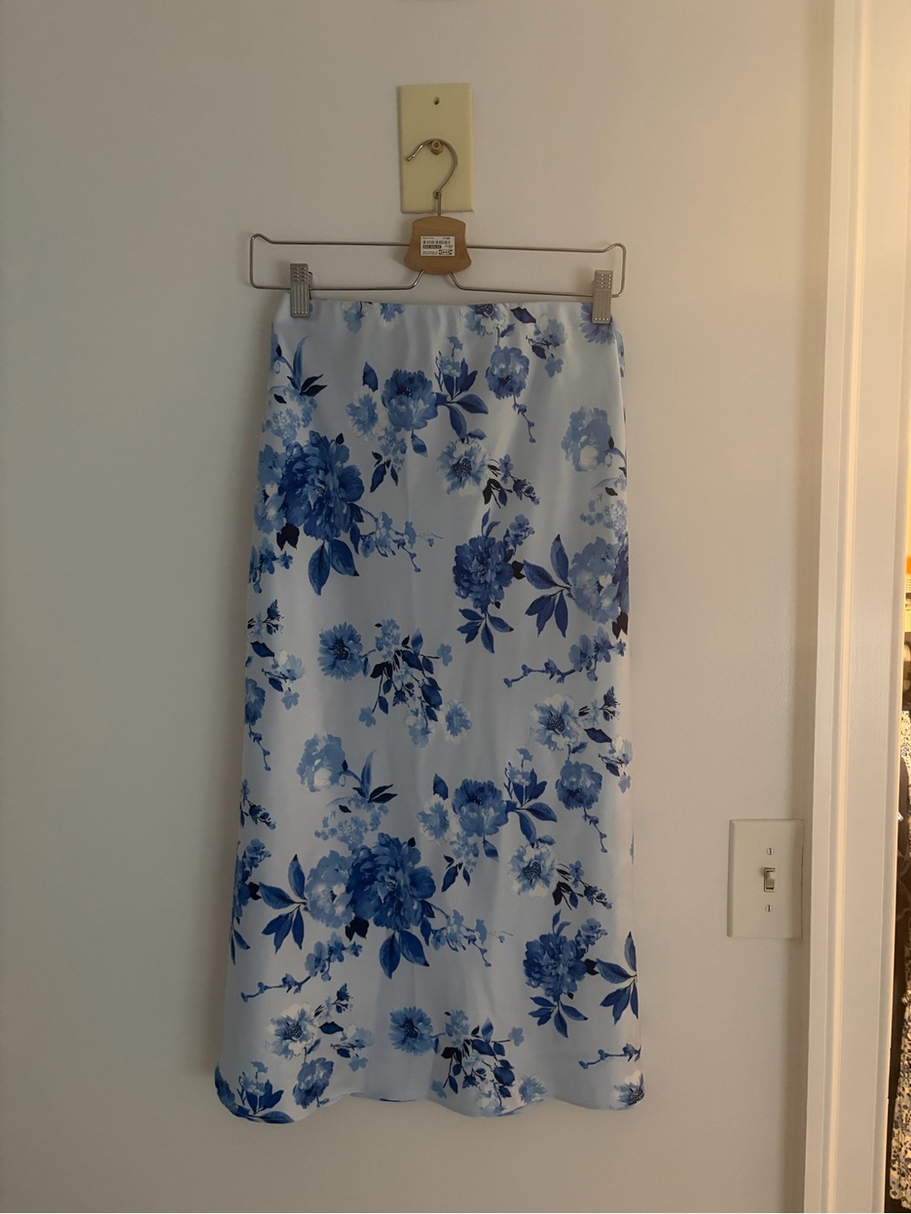Francesca’s Blue Satin Skirt
